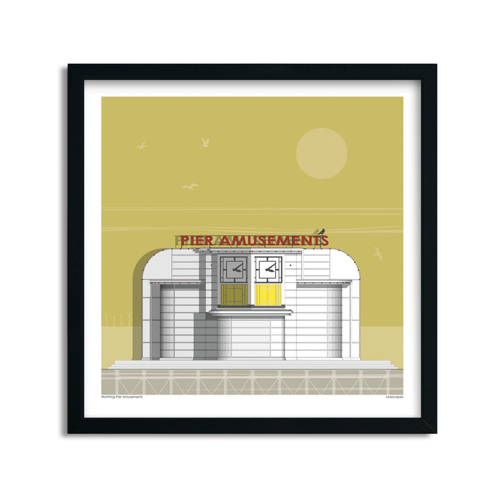 Worthing Pier Amusements Print