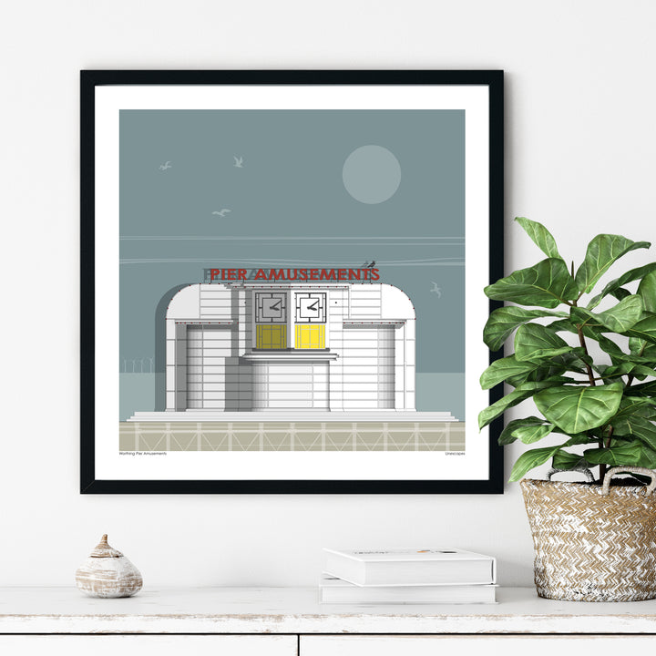 Worthing Pier Amusements Print