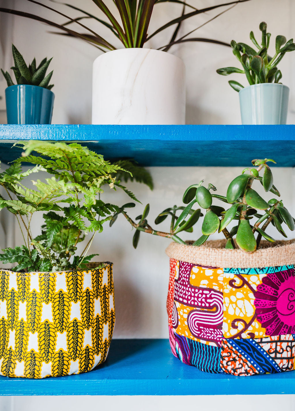 African Fabric Plant Pot Cover