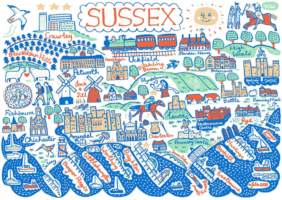 Sussex Greeting Card - Pack of 6