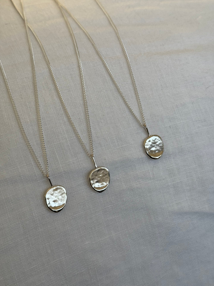 Recycled Silver Molten Pendant Necklace