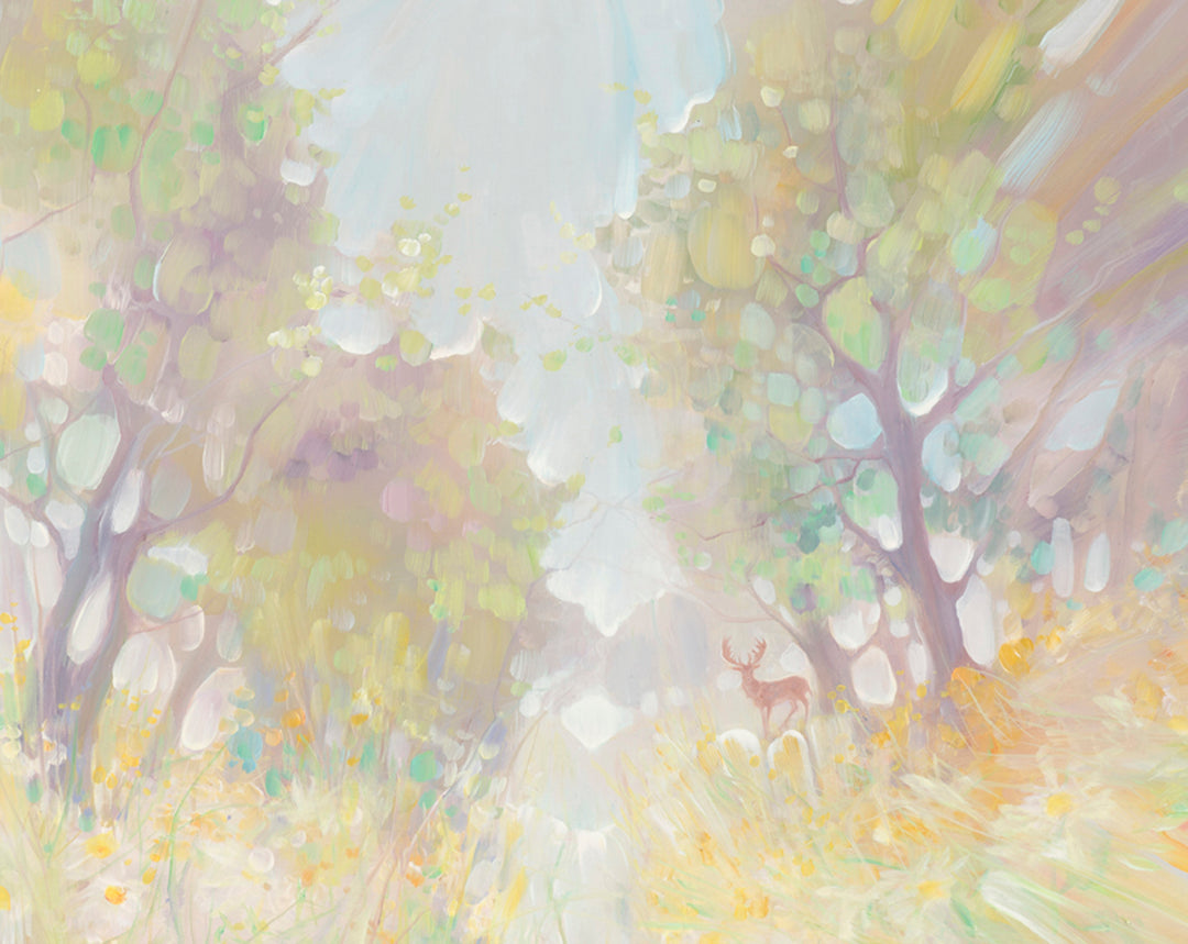 Spirited Away, large abstract landscape with wildflowers