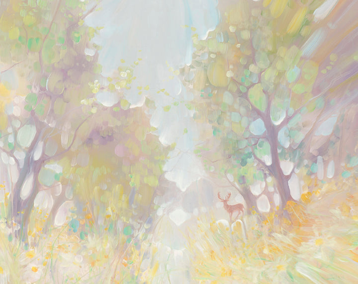 Spirited Away, large abstract landscape with wildflowers