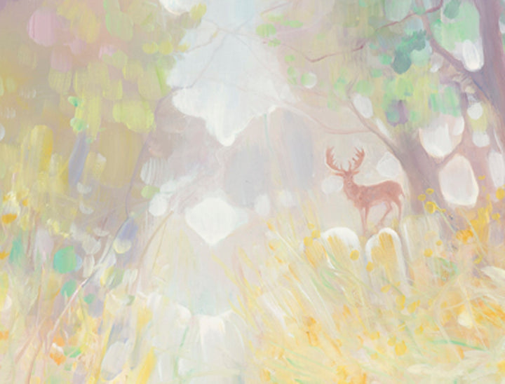 Spirited Away, large abstract landscape with wildflowers