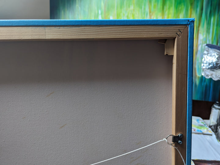 Out of the Blue, a blue abstract deer painting