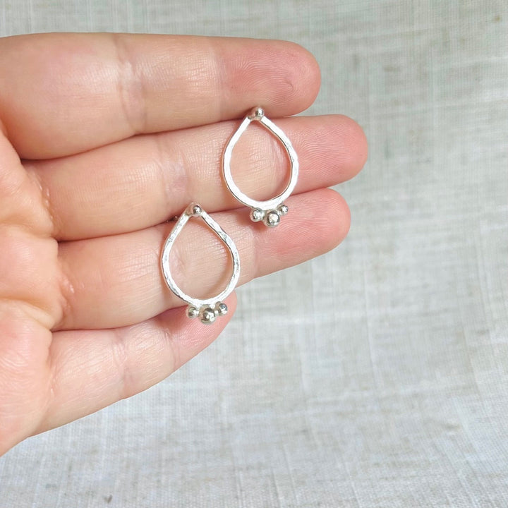 Recycled Sterling Silver Lotus granulation Stud Earrings