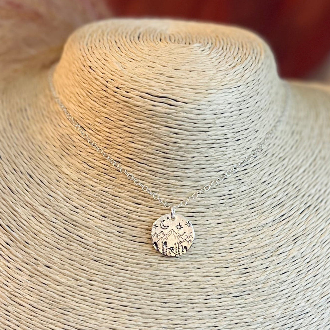 Silver Round Wanderlust Necklace