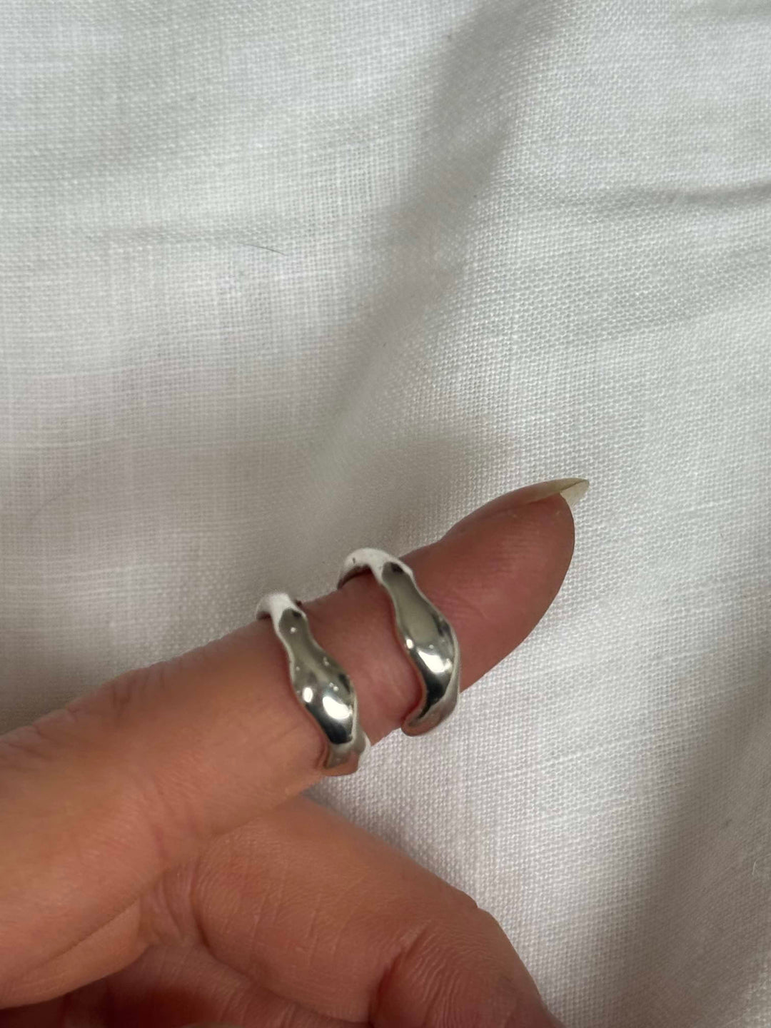 Recycled Silver Molten Hoops