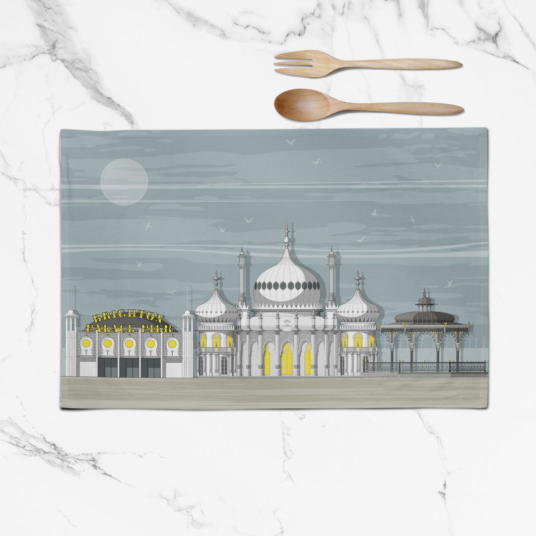 Brighton Landmarks Tea Towel